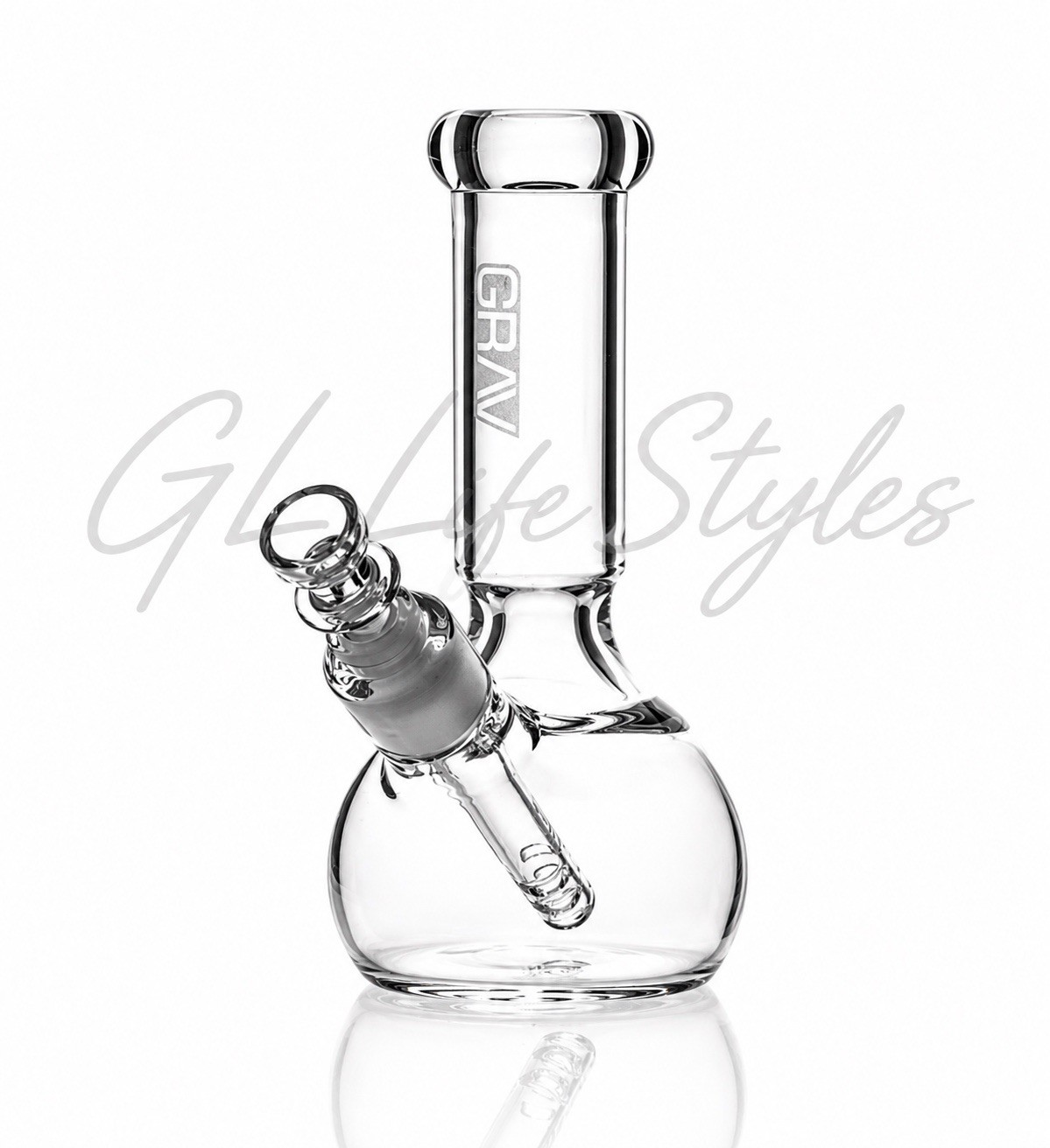 GRAV® SMALL 7” ROUND BASE WATER PIPE BONG, ICE PINCH, REMOVABLE STEM, CLEAR GRAV® SMALL 7” ROUND BASE WATER PIPE BONG, ICE PINCH, REMOVABLE STEM, CLEAR