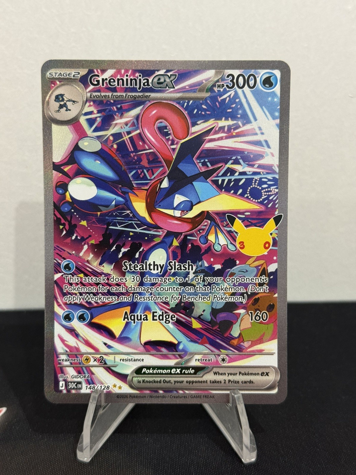 Pokémon TCG Greninja EX 148/128 SIR 30th Anniversary English Mint Condition