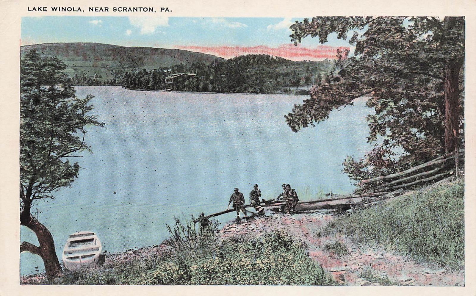Scranton PA Lake Winola Canoe Club Boating Team Vtg Postcard J74