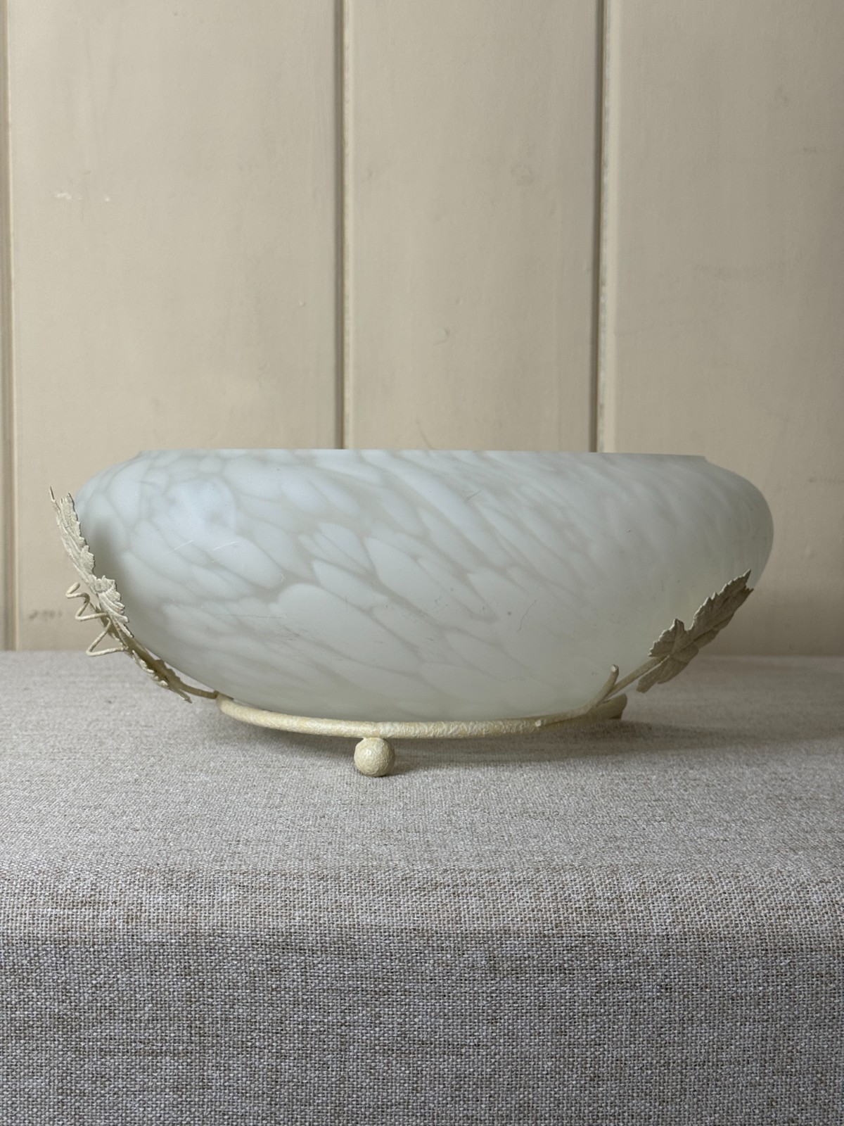 CVV Vianne France Clear and White Glass Light Fixture Globe/Shade or Bowl CVV Vianne France Clear and White Glass Light Fixture Globe/Shade or Bowl