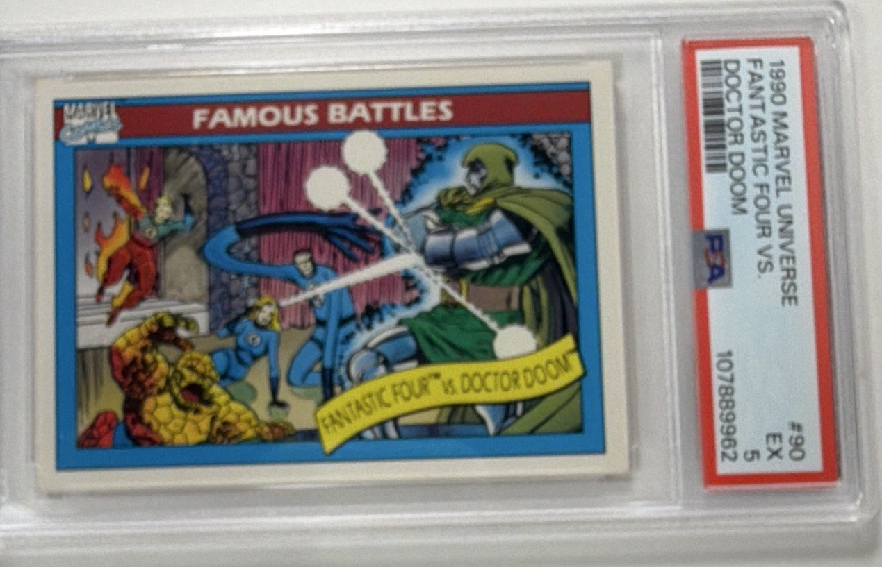 1990 Marvel Universe Series 1 #90 Fantastic Four vs Doctor Doom PSA 5 1990 Marvel Universe Series 1 #90 Fantastic Four vs Doctor Doom PSA 5