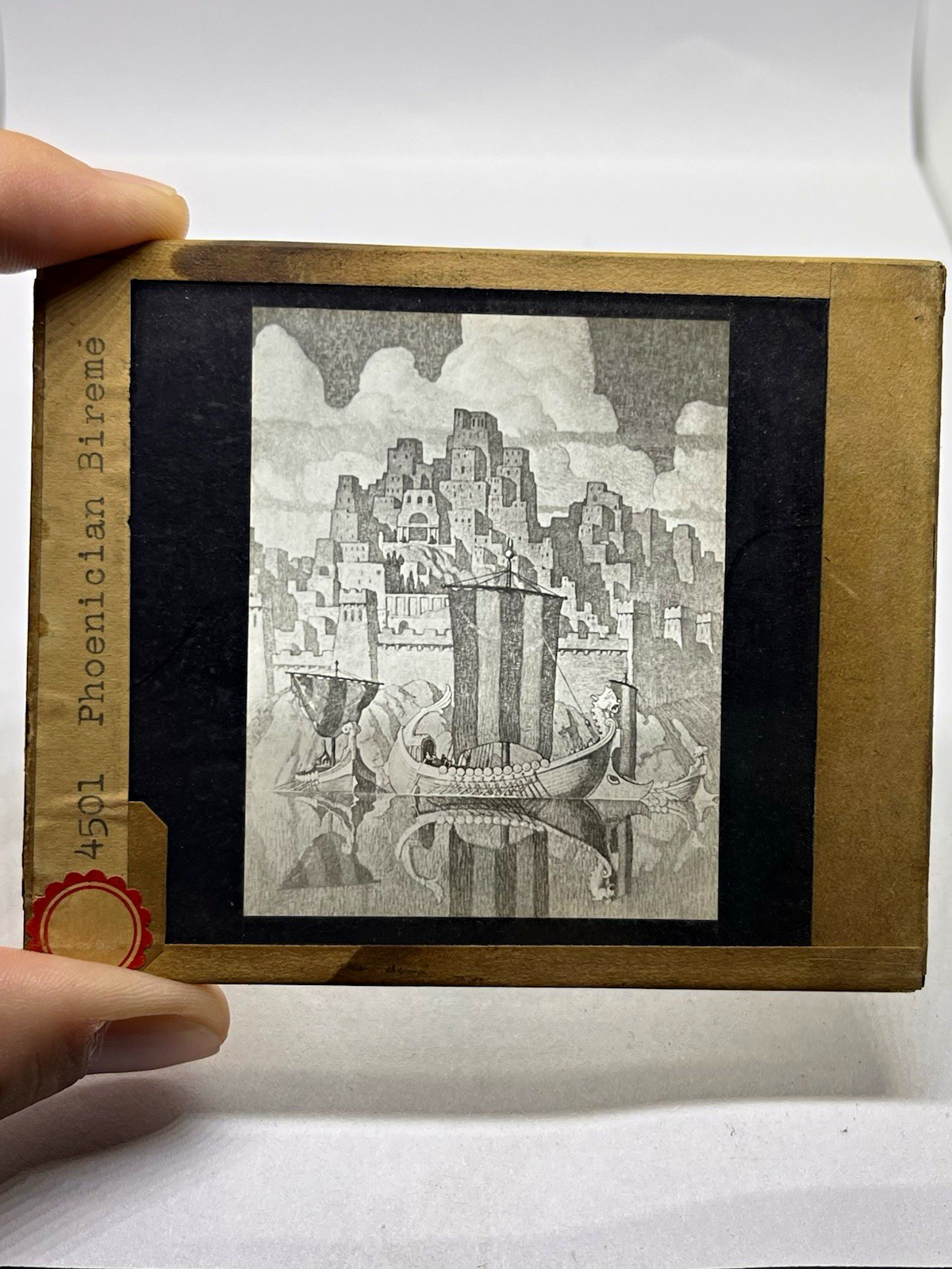 Phoenixian B1reme Magic Lantern Glass Slide “Phoenician Bireme” B&W (86) Phoenixian B1reme Magic Lantern Glass Slide “Phoenician Bireme” B&W (86)