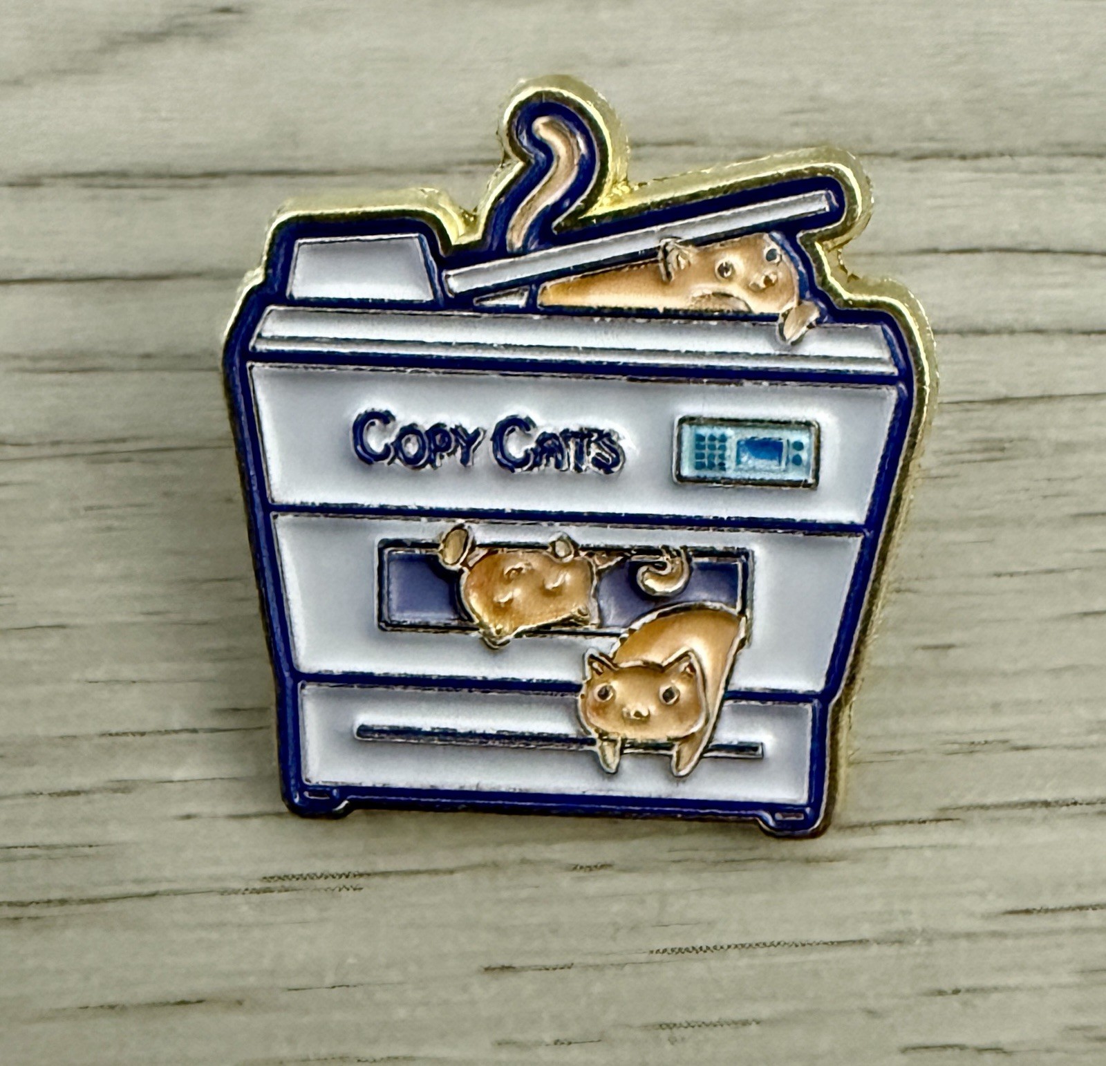 New Copy Cats Pin Badge Cute Kitty Machine Office Work Humor Kawaii Cute Gift New Copy Cats Pin Badge Cute Kitty Machine Office Work Humor Kawaii Cute Gift