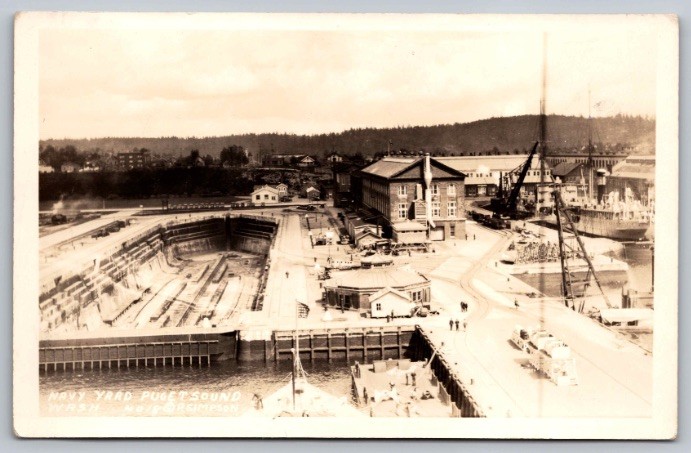c1915 Puget Sound Navy Yard Dry Dock Bremerton Washington WA Real Photo RPPC c1915 Puget Sound Navy Yard Dry Dock Bremerton Washington WA Real Photo RPPC