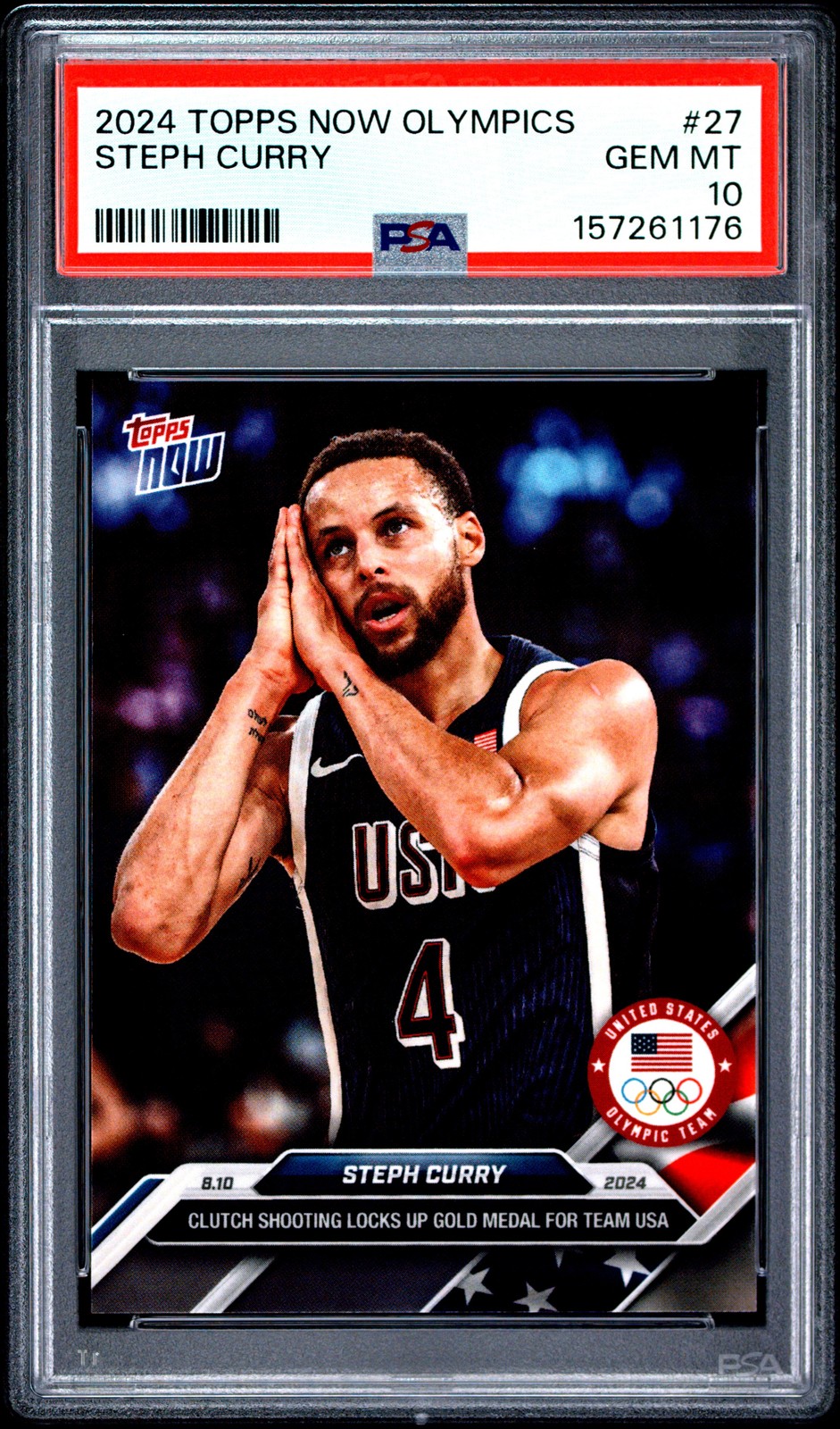 2024 TOPPS NOW OLYMPIC GAMES #27 STEPH CURRY PSA 10
