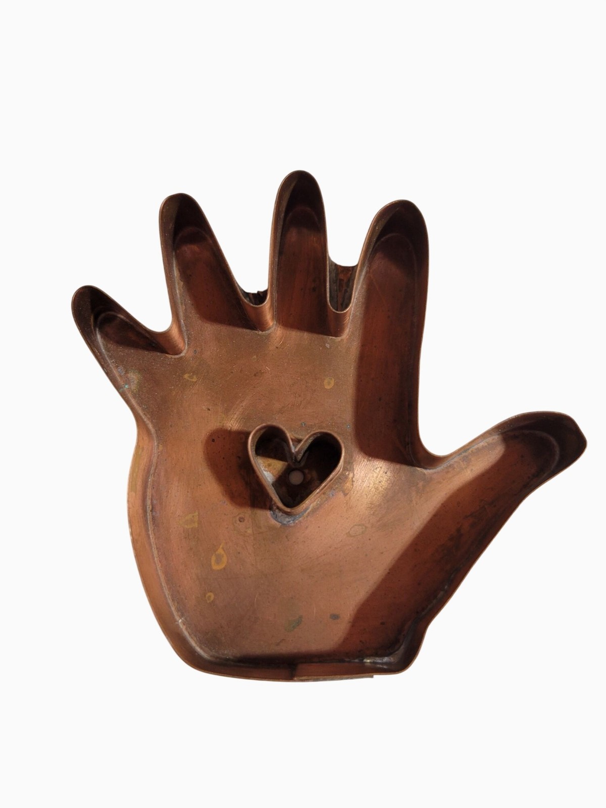 Michael Bonne SIGNED Heart in Hand Folk Art Vintage Copper Cookie Cutter