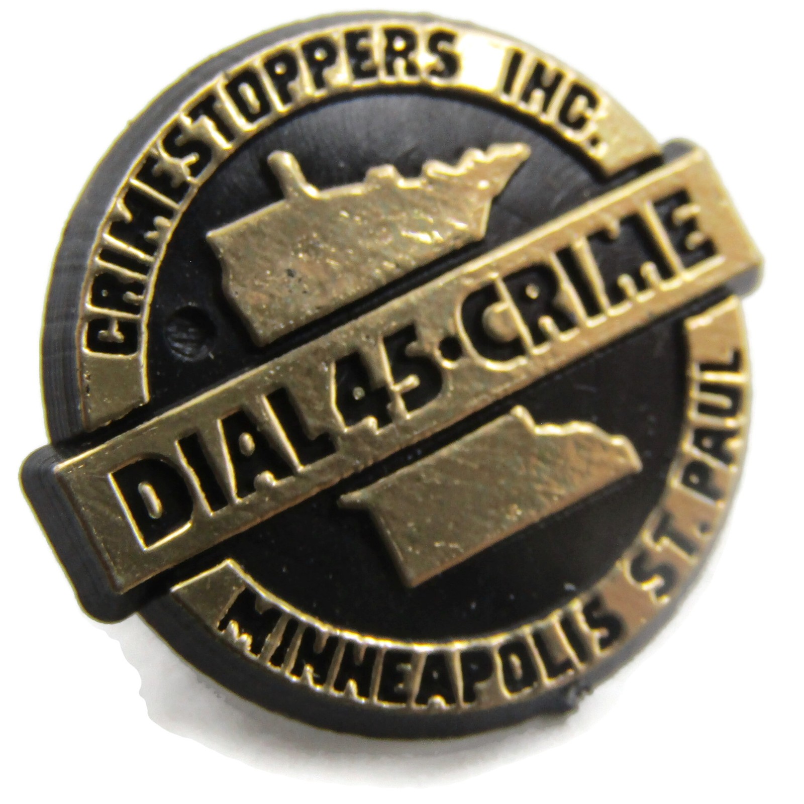 Vintage Crimestoppers Pin Minneapolis St Paul MN Minnesota State Dial 45-CRIME Vintage Crimestoppers Pin Minneapolis St Paul MN Minnesota State Dial 45-CRIME