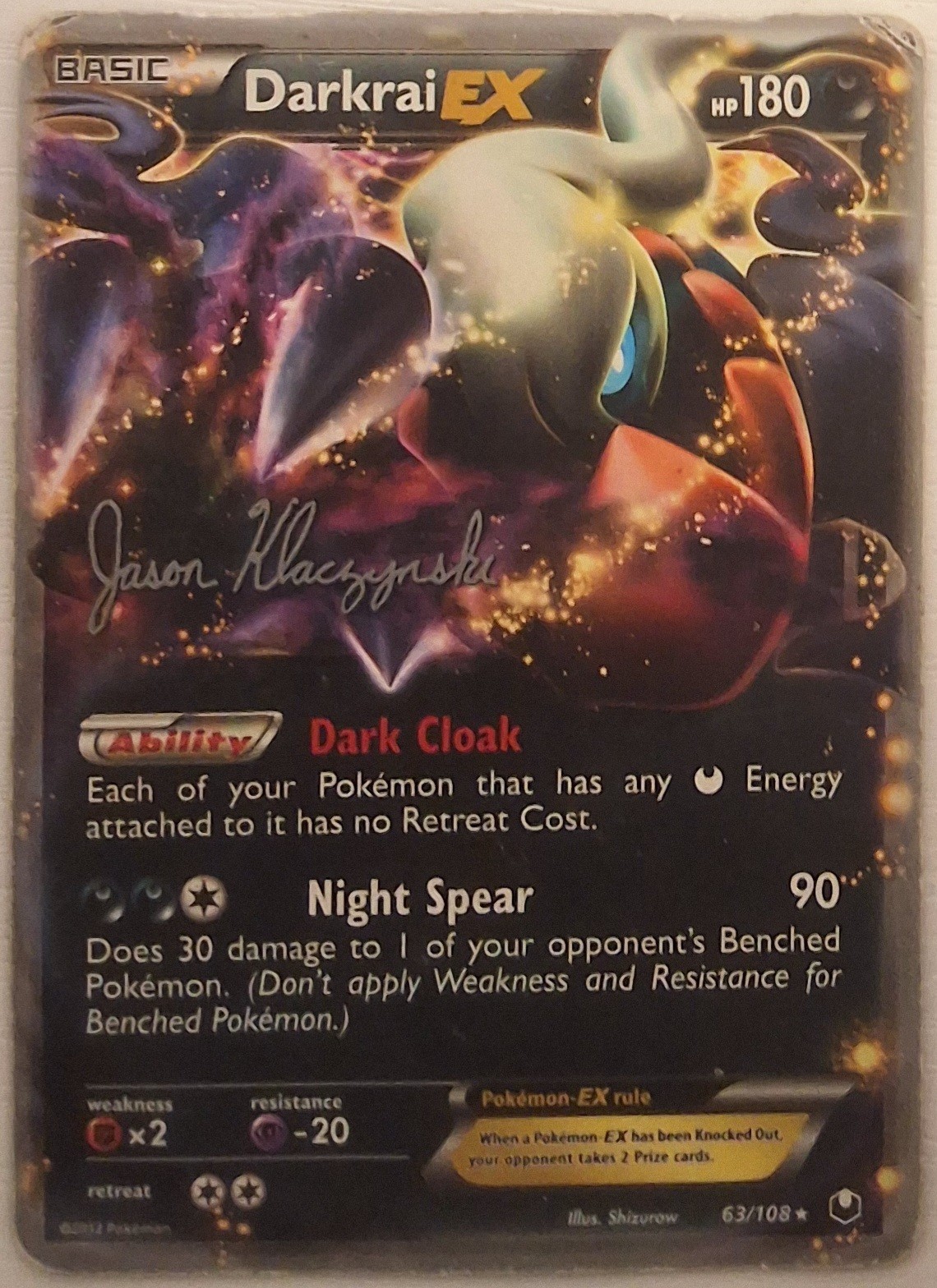 Darkrai EX 63/108 World Championships Jason Klaczynski DMG Darkrai EX 63/108 World Championships Jason Klaczynski DMG