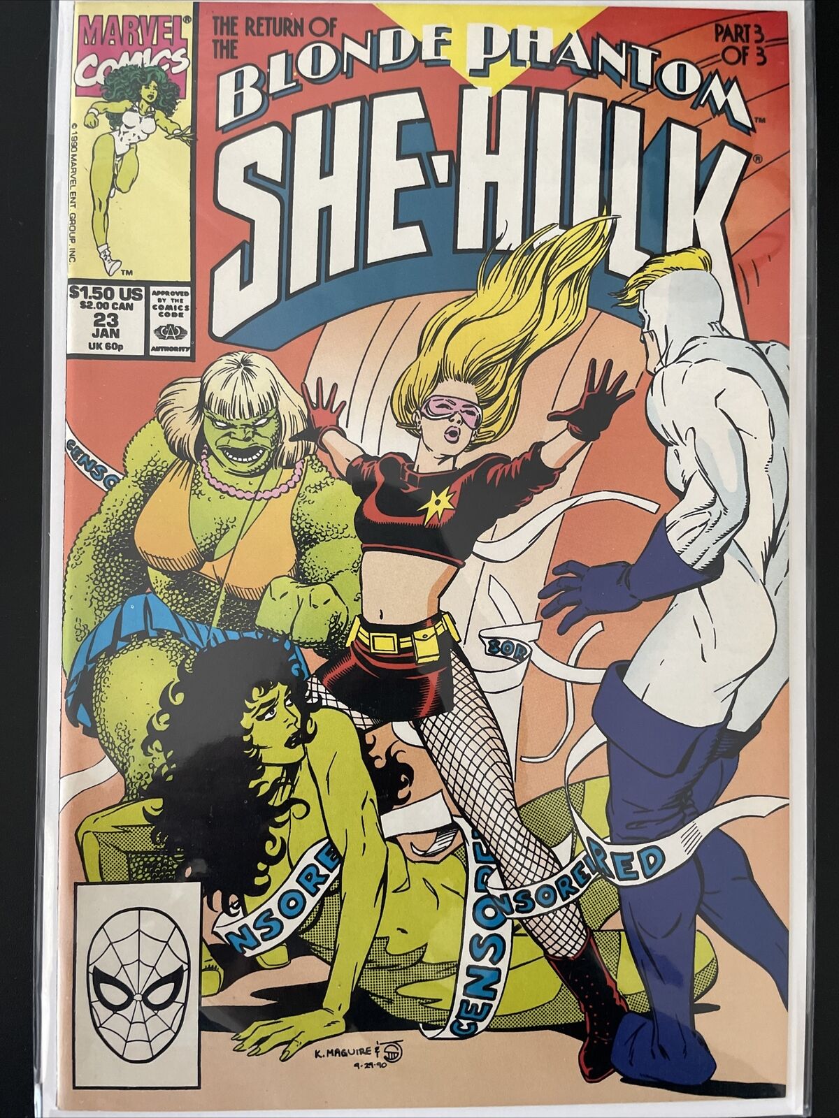 The Sensational She-Hulk #23 Censored Cover (Jan 1991, Marvel Comics)