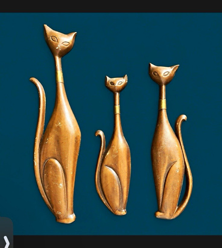 Sexton Cat Wall Sculptures Set of 3 Metal Decorative Sculptures Sexton Cat Wall Sculptures Set of 3 Metal Decorative Sculptures