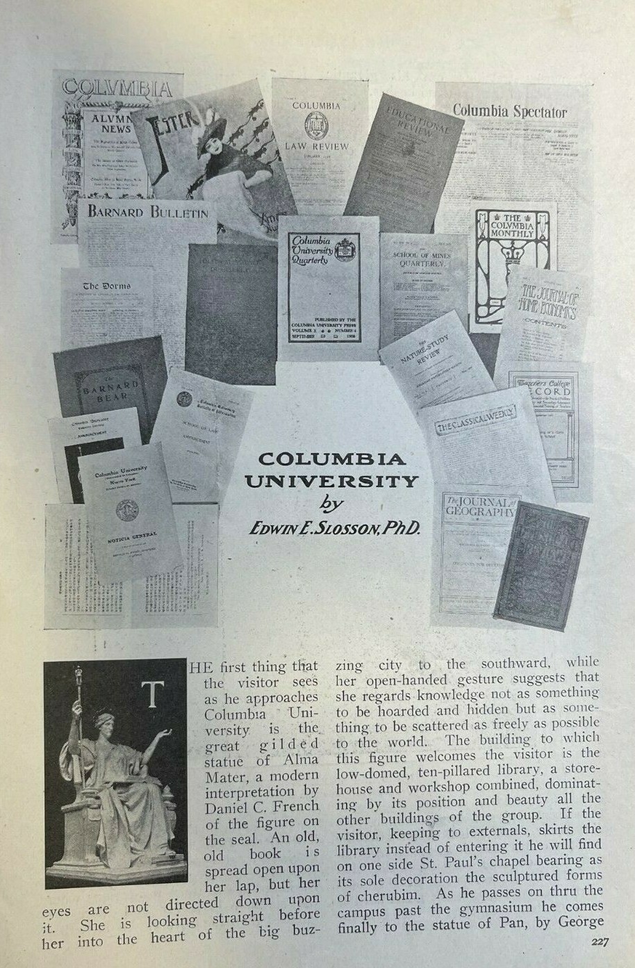 1910 Columbia University New York Barnard College St. Paul\'s Chapel illustrated 1910 Columbia University New York Barnard College St. Paul\'s Chapel illustrated