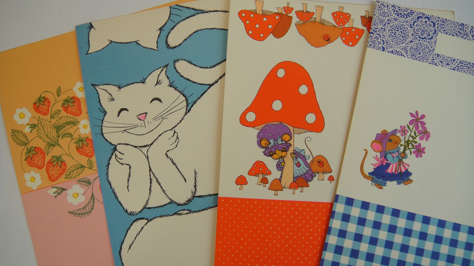 Set of 4 Vintage Greeting cards Carol Cards inc Blank 1960s 1970s Envelope Cards Set of 4 Vintage Greeting cards Carol Cards inc Blank 1960s 1970s Envelope Cards