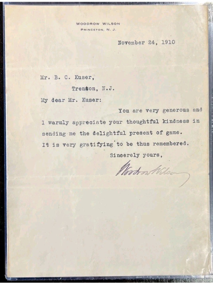 1910 LETTER SIGNED by President WOODROW WILSON As Princeton President Authentic 1910 LETTER SIGNED by President WOODROW WILSON As Princeton President Authentic