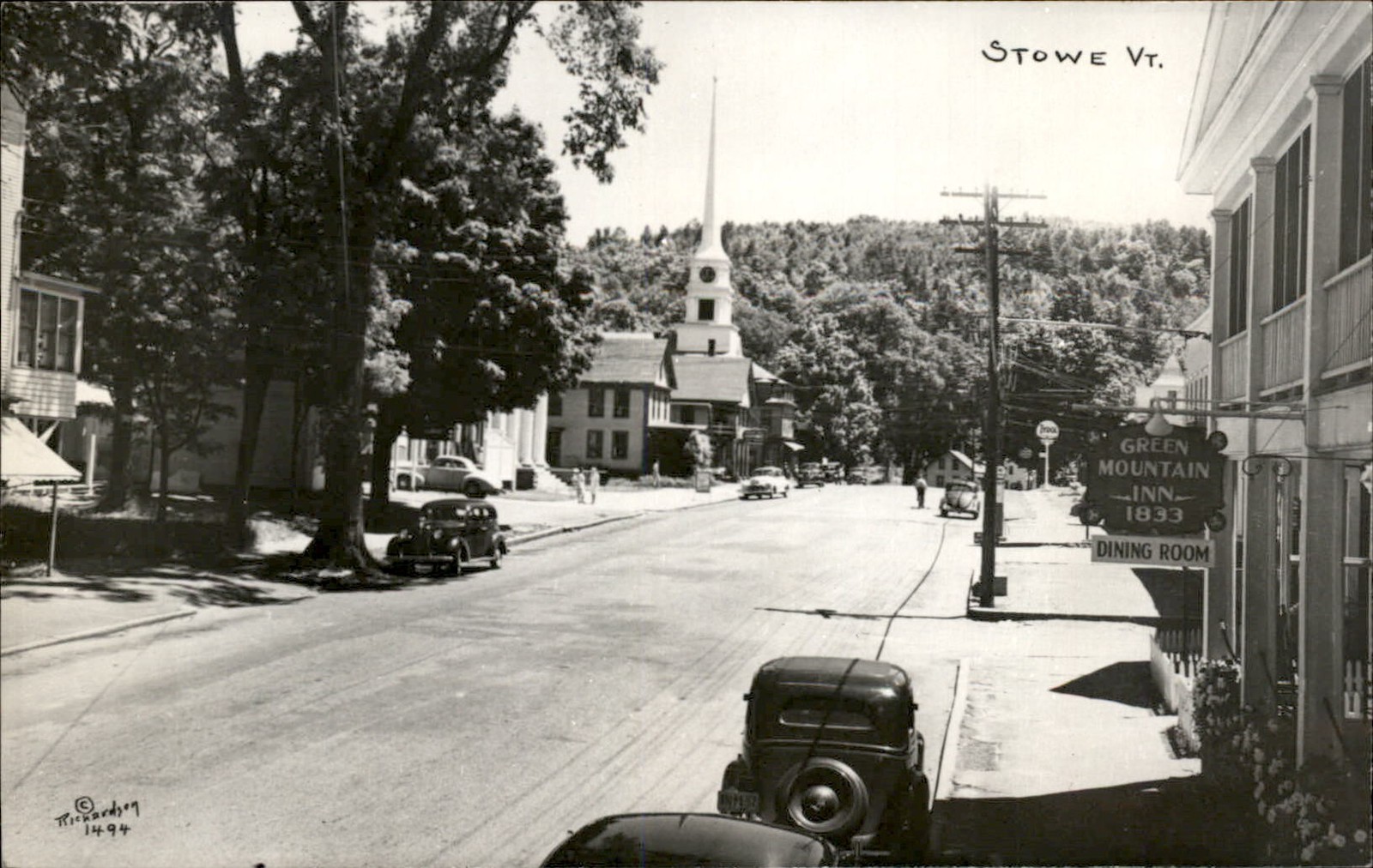 Stowe VT Street Scene Richardson c1930s-40s Real Photo Vintage Postcard Stowe VT Street Scene Richardson c1930s-40s Real Photo Vintage Postcard