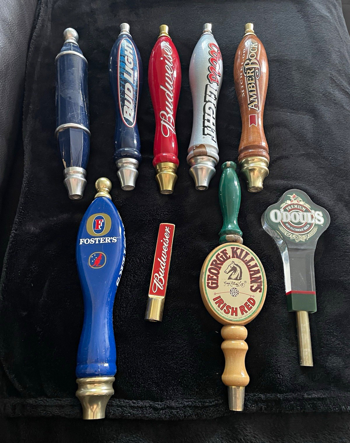 Budweiser Lot of 9 Beer Tap Handles/Knobs Bud Light Coors Foster's O'Doul's Budweiser Lot of 9 Beer Tap Handles/Knobs Bud Light Coors Foster's O'Doul's