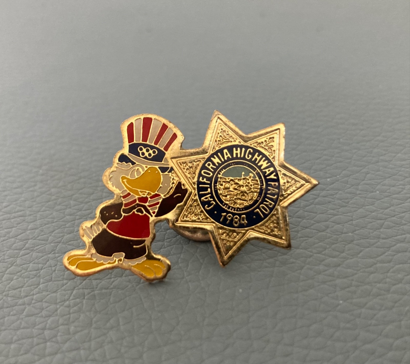 Unique Vintage 1984 California Highway Patrol Olympic Pin Unique Vintage 1984 California Highway Patrol Olympic Pin