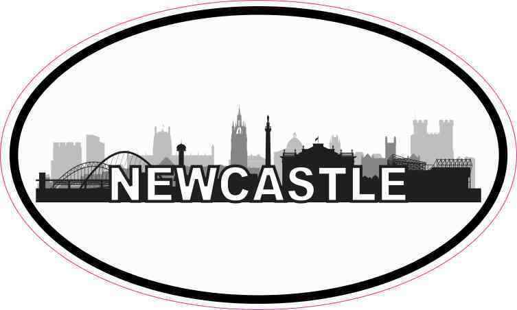5x3 Oval Newcastle Skyline Sticker Tumbler Cup Luggage Car Window Bumper Decal