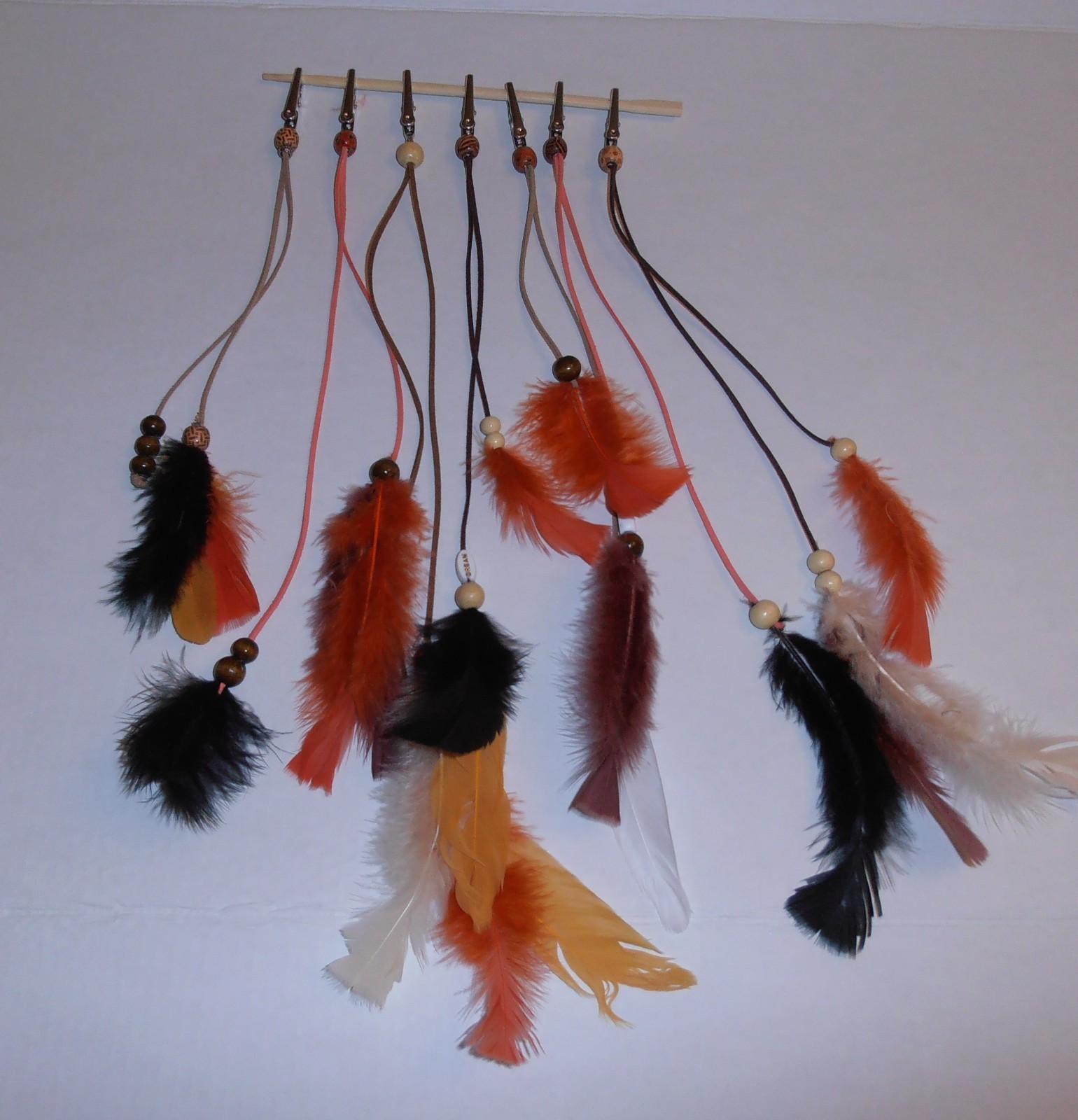 Set of 2 Vintage Style Cigarette Roach Clip Hippie Feathers Hand Made in the USA