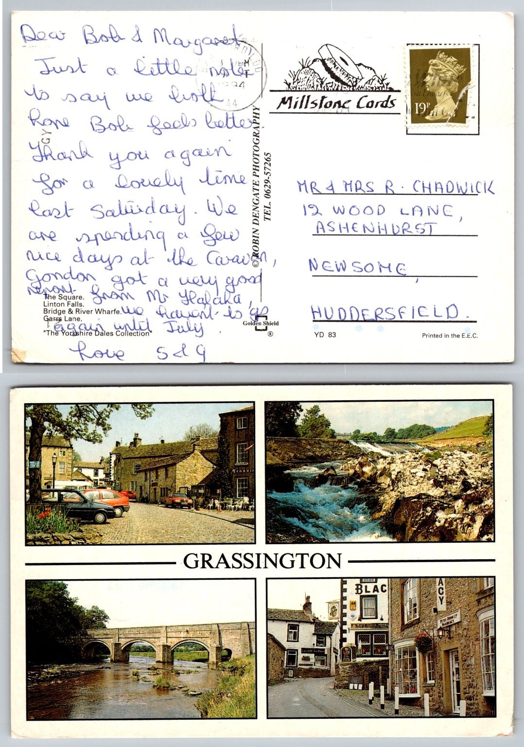 Grassington Yorkshire Dales Multi-View Postcard 1984 Linton Falls Wharfe River Grassington Yorkshire Dales Multi-View Postcard 1984 Linton Falls Wharfe River