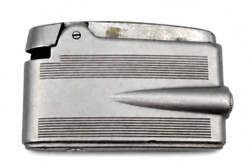 Vintage Ronson Varaflame Adonis Lighter Woodbridge NJ Satin Chrome No Spark