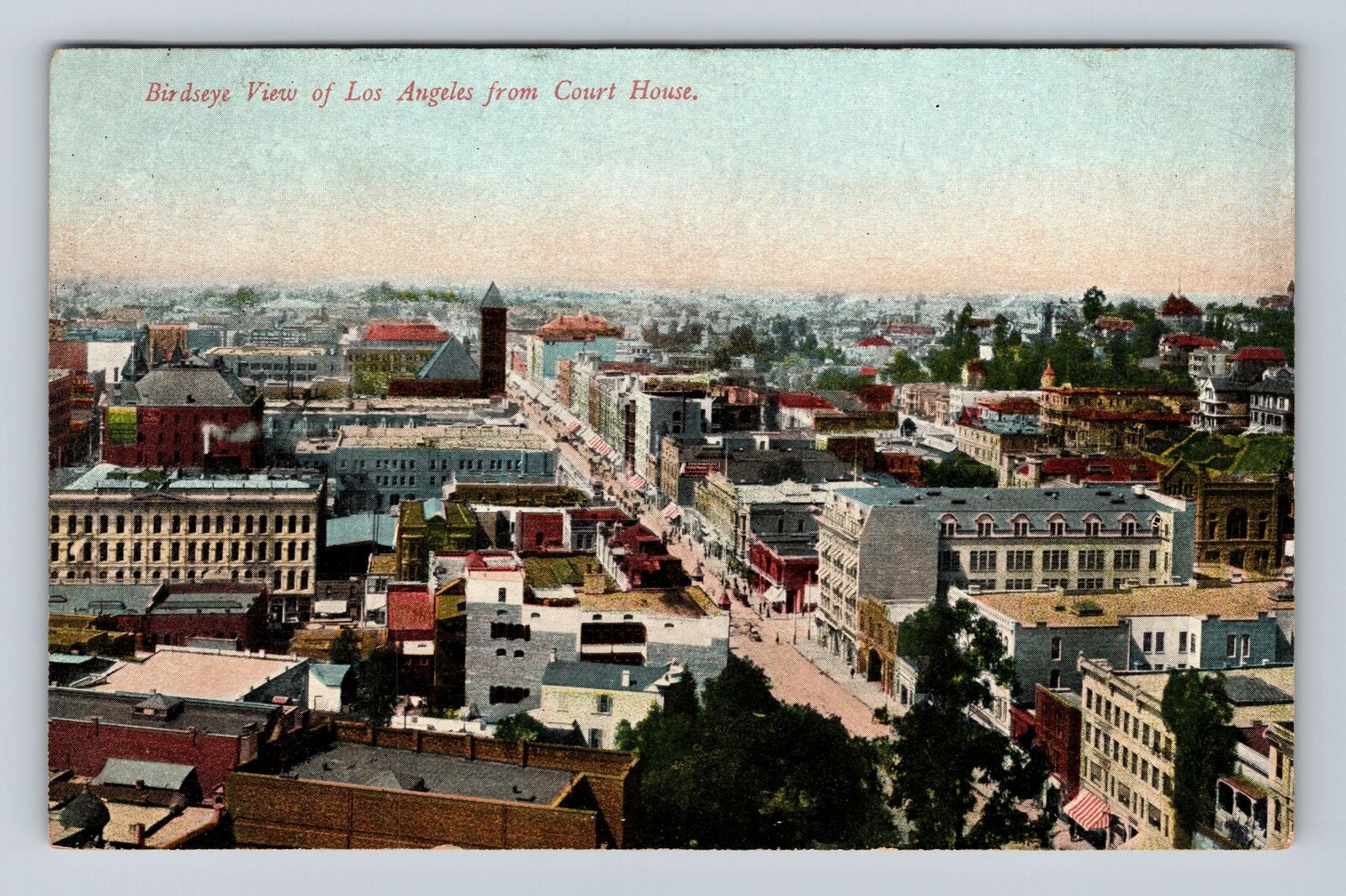 Los Angeles CA-California, Birds Eye of Los Angeles, Antique Vintage Postcard