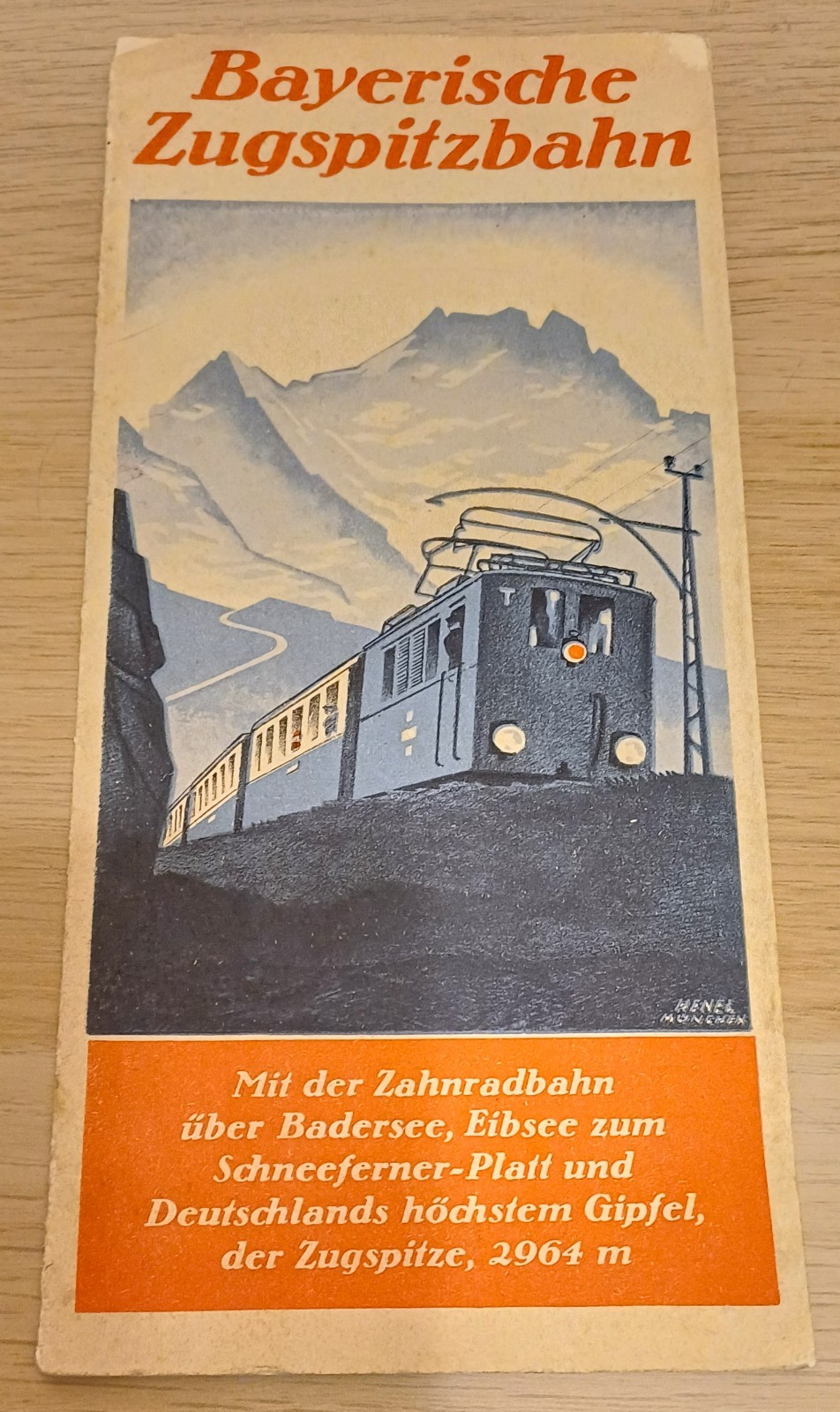Vintage Bayerische Zugspitzbahn Germany travel brochure