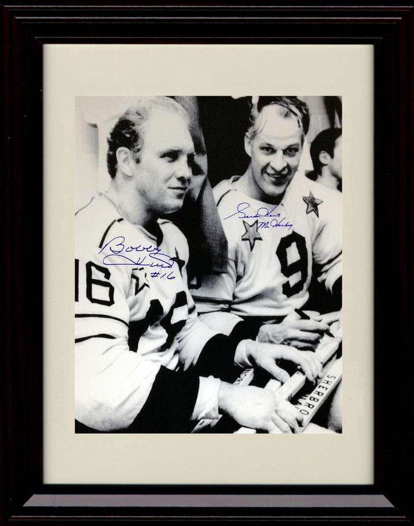 16x20 Framed Bobby Hull and Gordie Howe Autograph Replica Print