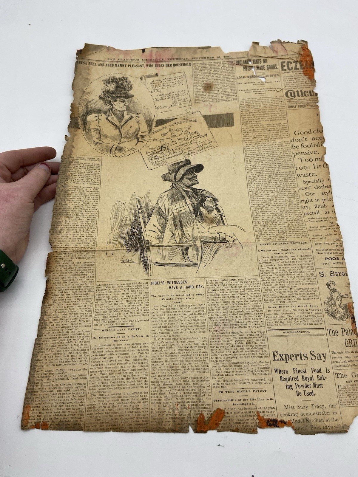 1897 San Francisco Chronicle Newspaper Interior Page Sept 16 Antique Original Ep