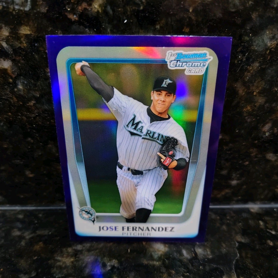 Topps 2011 Bowman Chrome Jose Fernandez RC Purple Refractor Marlins Topps 2011 Bowman Chrome Jose Fernandez RC Purple Refractor Marlins