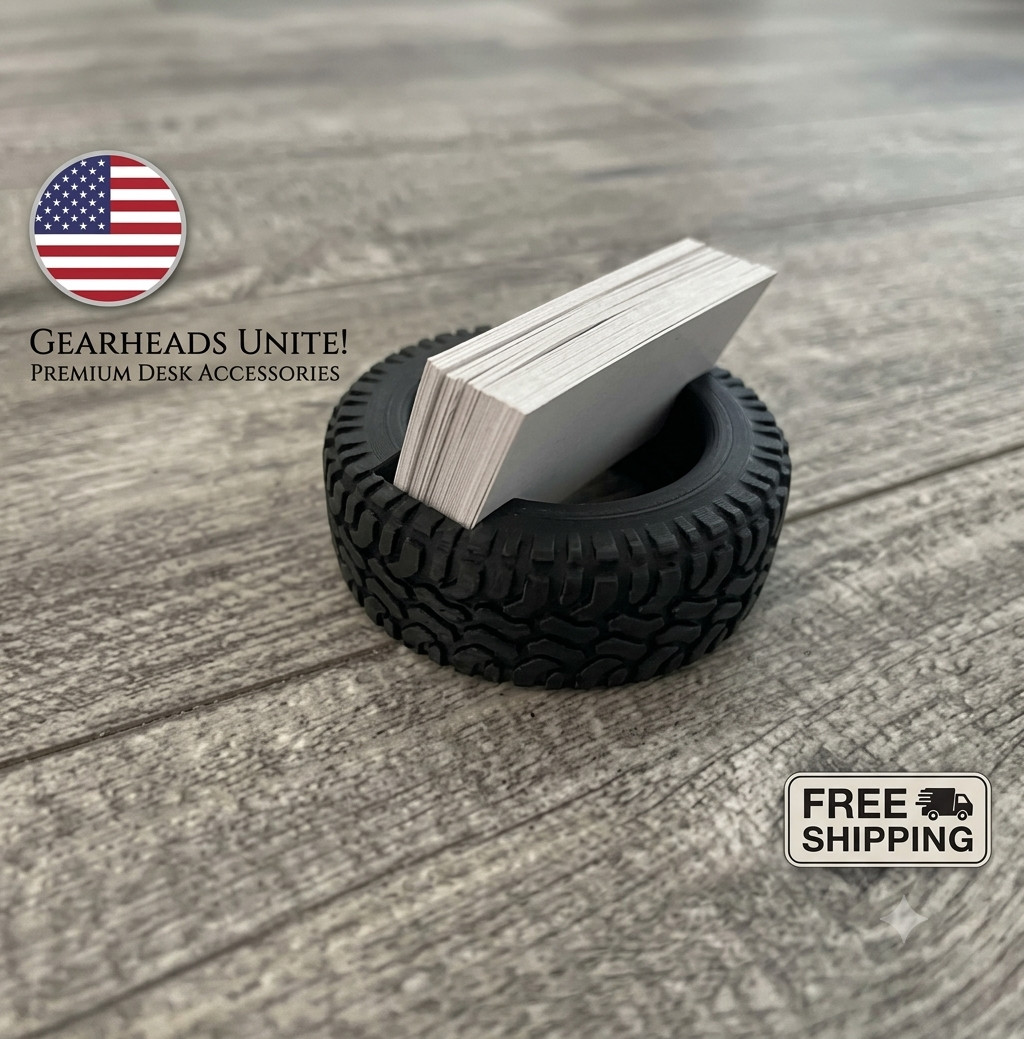 Tire Business Card Holder - Wheel Shop Display Stand Desktop Countertop