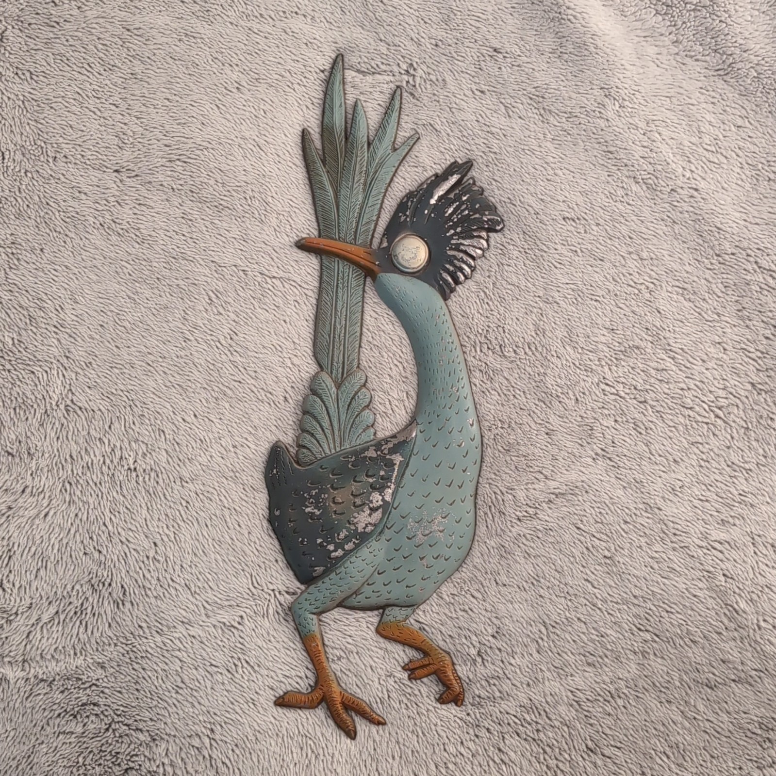 RARE Vtg 1969 Sexton USA Female Road Runner Wall Decor Blue Plaque MCM RARE Vtg 1969 Sexton USA Female Road Runner Wall Decor Blue Plaque MCM