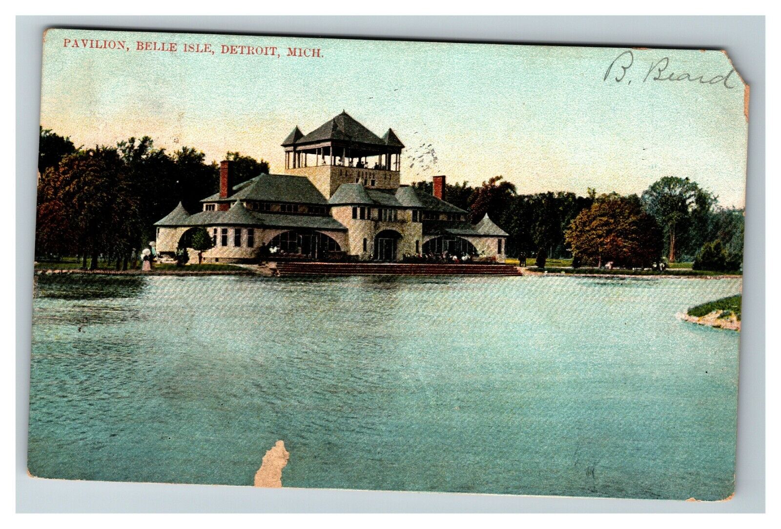 Pavilion, Belle Isle, Detroit MI c1907 Vintage Postcard
