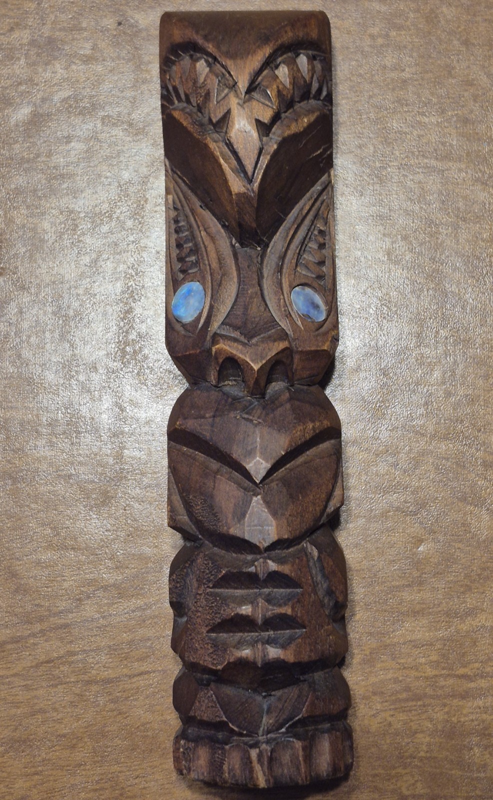 VINTAGE NEW ZEALAND HAND CARVED TIKI - KAURI WOOD - 8 3/4\ VINTAGE NEW ZEALAND HAND CARVED TIKI - KAURI WOOD - 8 3/4\