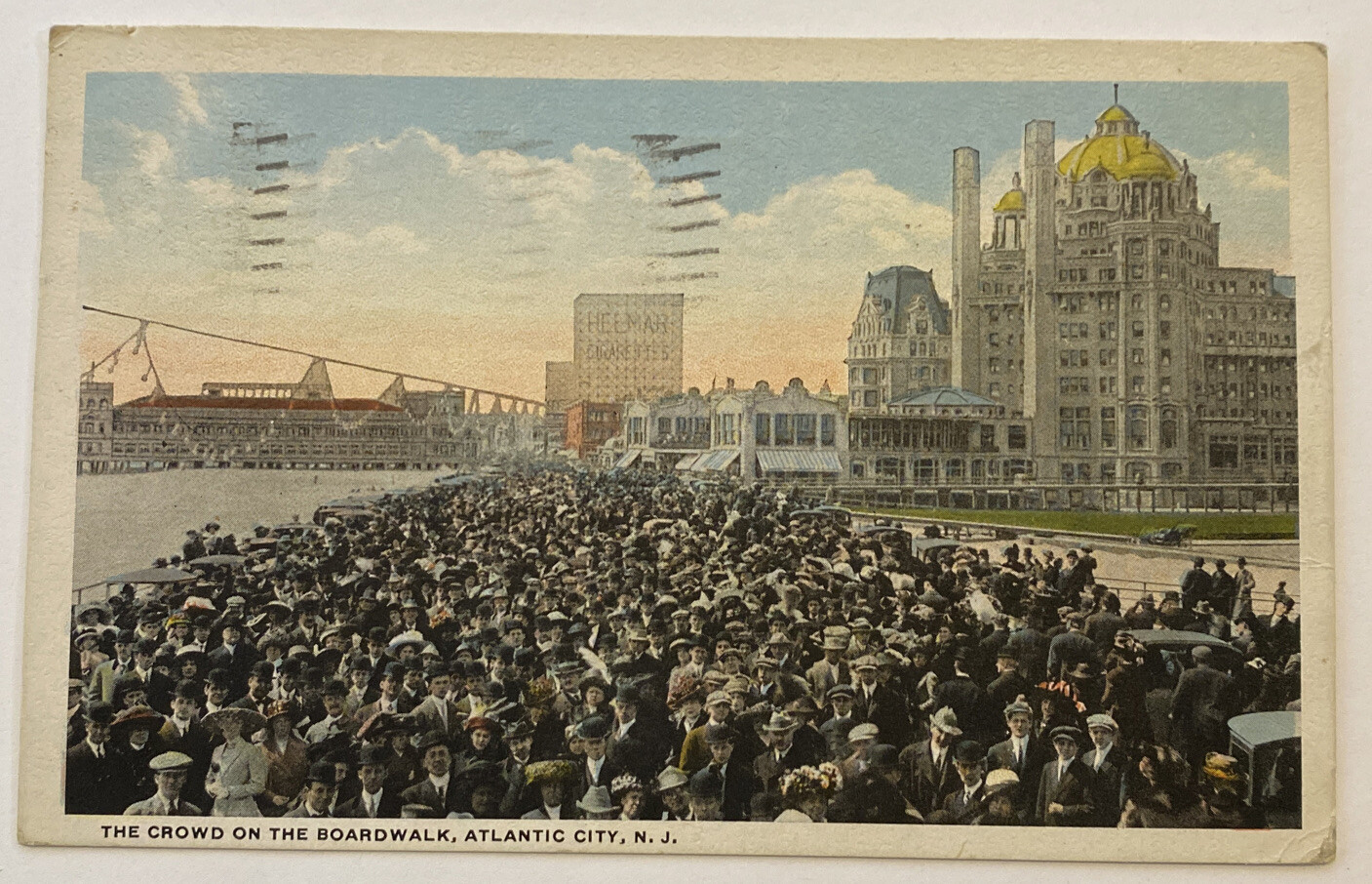 Vintage White Border Postcard, People on Boardwalk, Atlantic City, NJ Vintage White Border Postcard, People on Boardwalk, Atlantic City, NJ