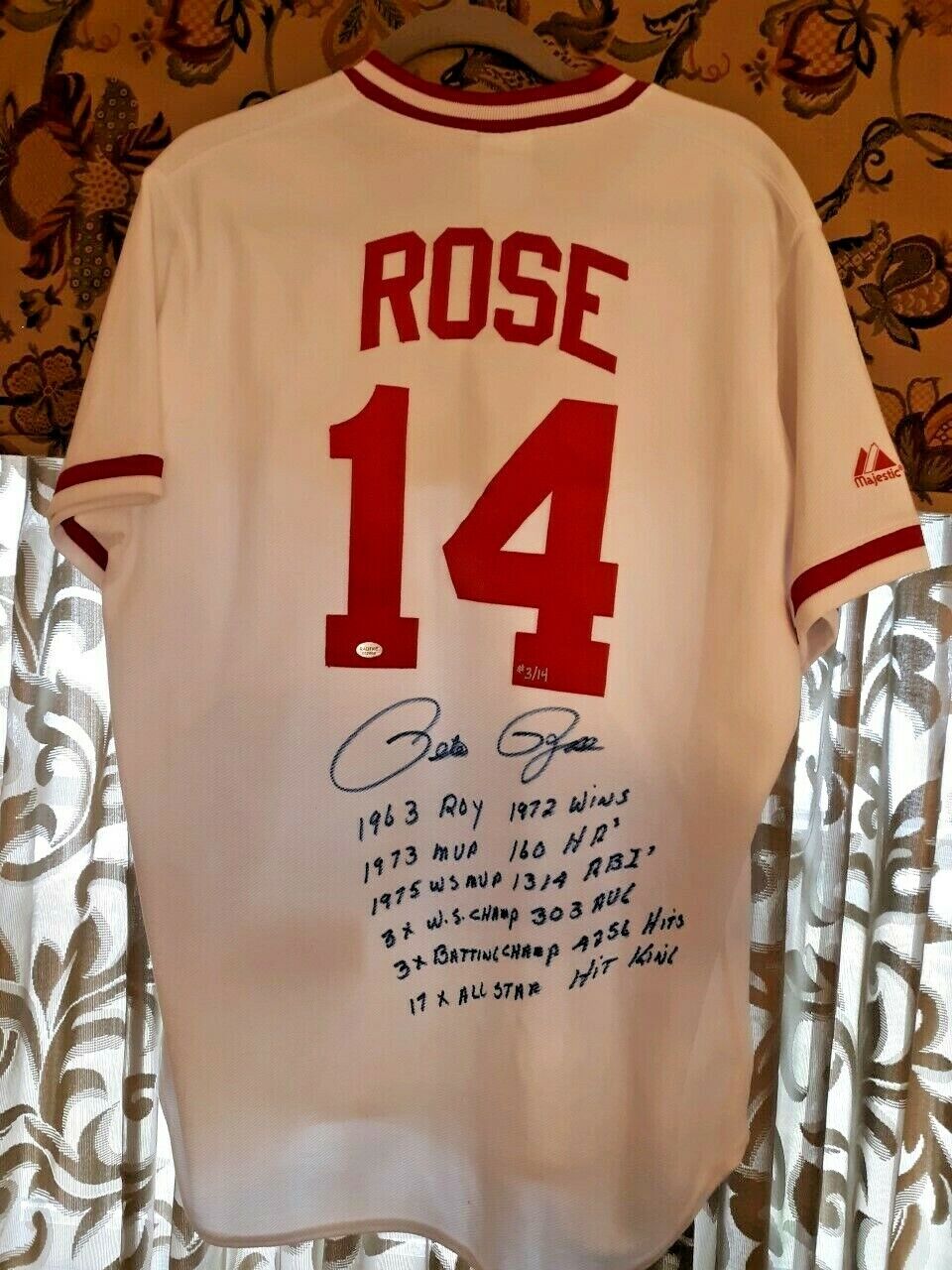 PETE ROSE- SIGNED Limited Edition- Cooperstown Jersey 3/14  Mr. Baseball
