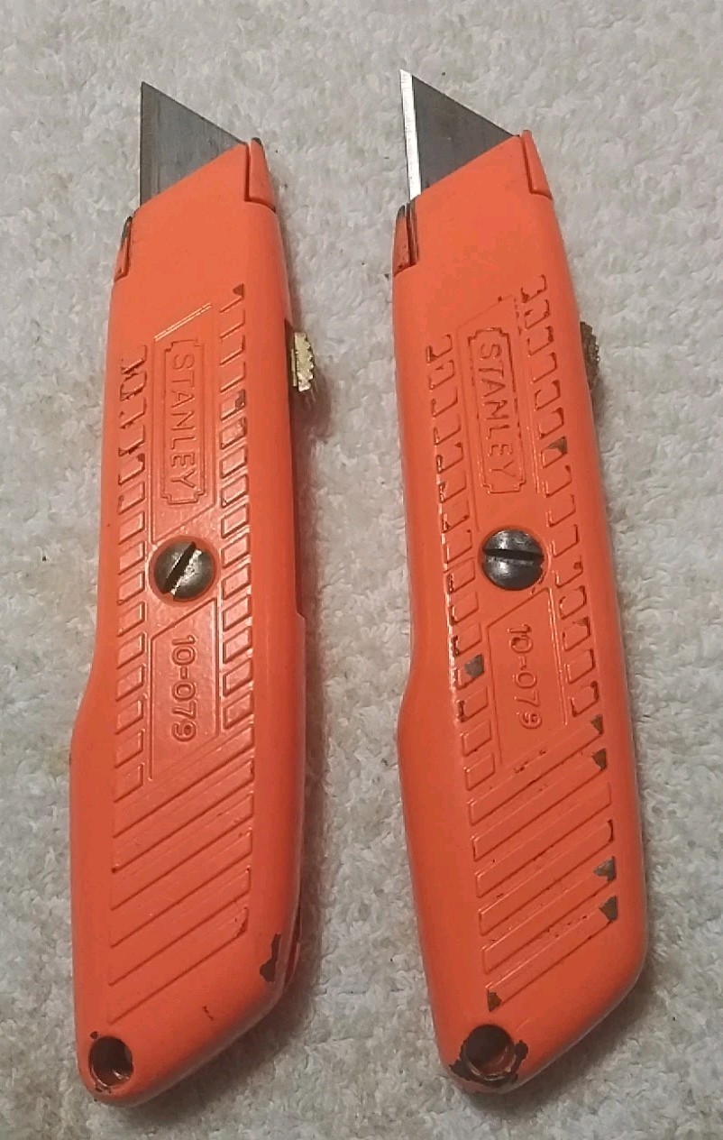 2pc STANLEY 10-179 ORANGE INTERLOCK UTILITY KNIFE \ 2pc STANLEY 10-179 ORANGE INTERLOCK UTILITY KNIFE \