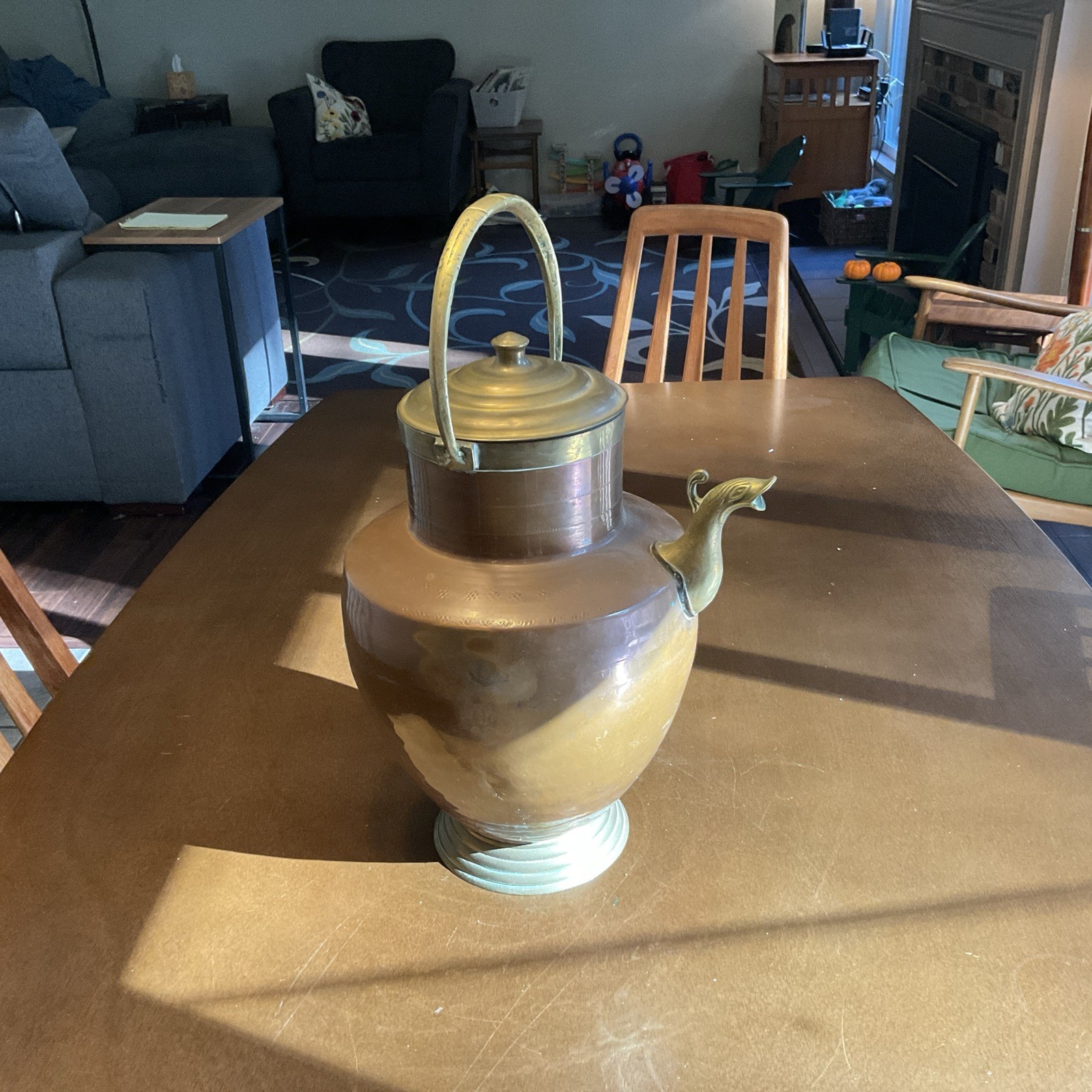 Antique Early 19th Century Italian Hand Hammered Copper Pitcher w/ Serpent Spout Antique Early 19th Century Italian Hand Hammered Copper Pitcher w/ Serpent Spout