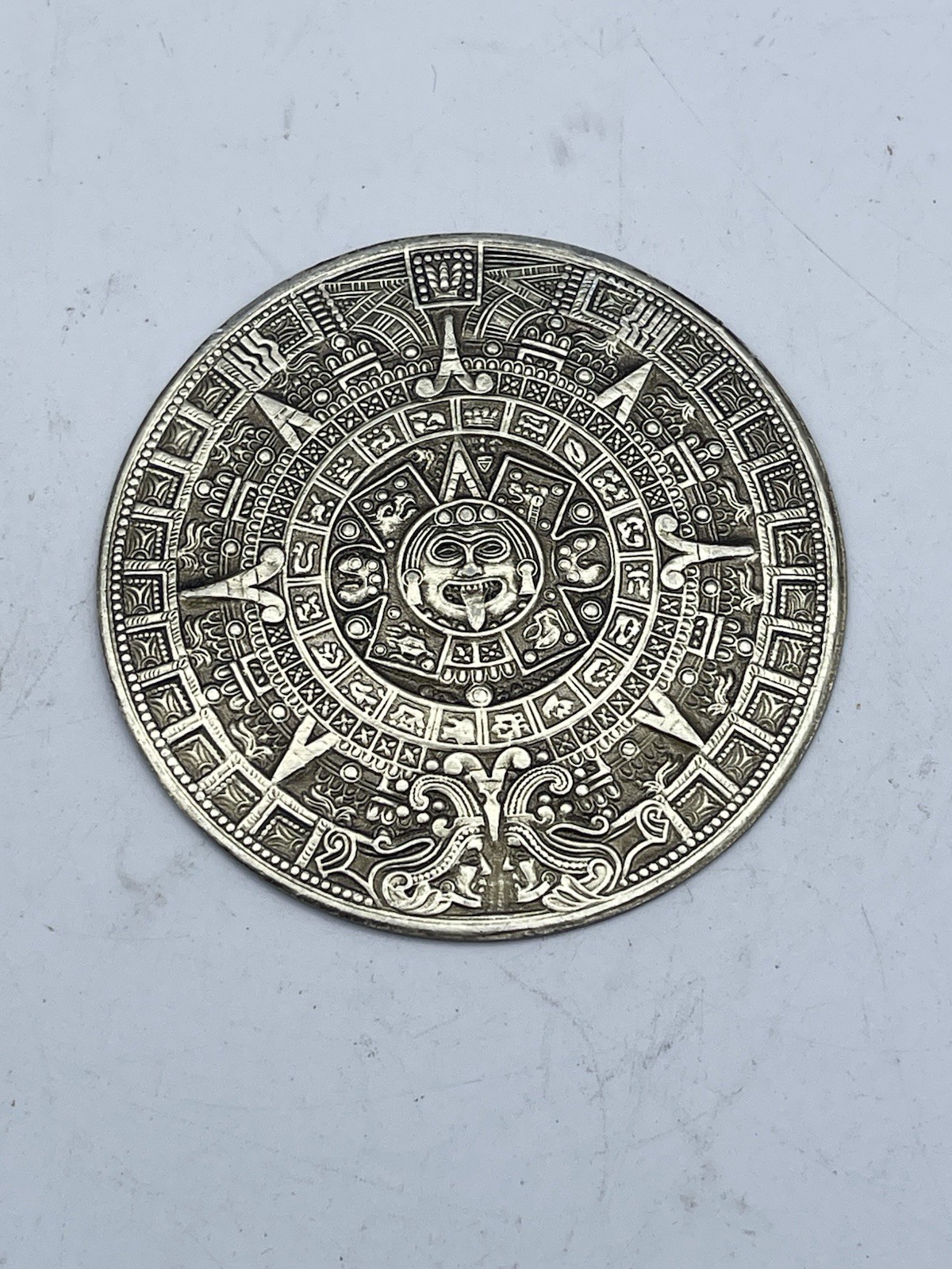 Rare Western Airlines “Fiesta Flights” Drinking Coaster Mayan Calendar Aztec