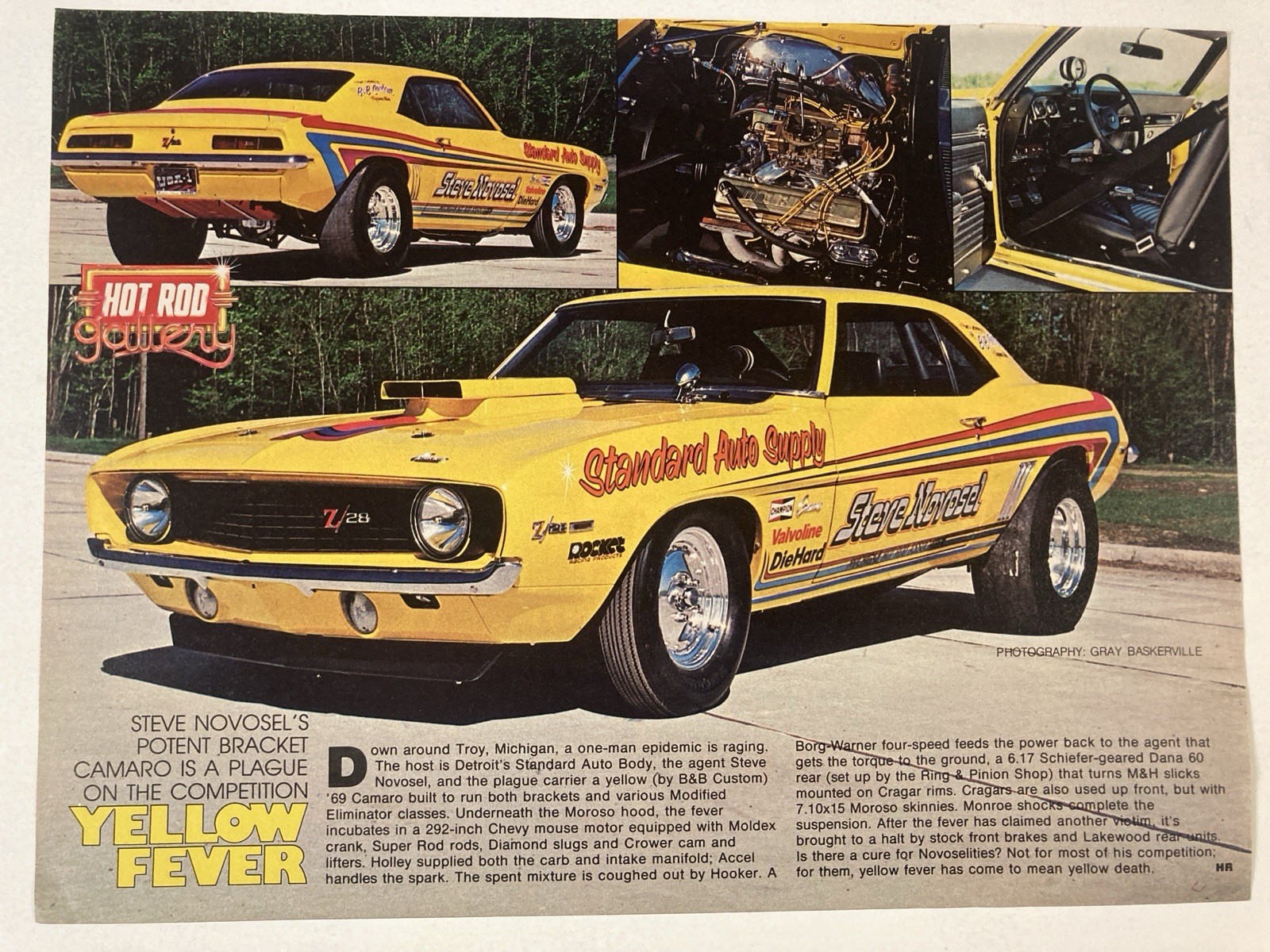 1978 Hot Rod Gallery Yellow Fever Print Ad Steve Novosel 1969 Chevy Camaro Z28 1978 Hot Rod Gallery Yellow Fever Print Ad Steve Novosel 1969 Chevy Camaro Z28