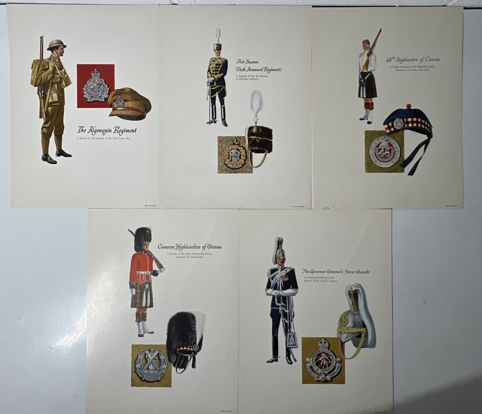 Vintage Canadian Military Regiment Uniform Prints O’Keefe’s 9x12 Vintage Canadian Military Regiment Uniform Prints O’Keefe’s 9x12