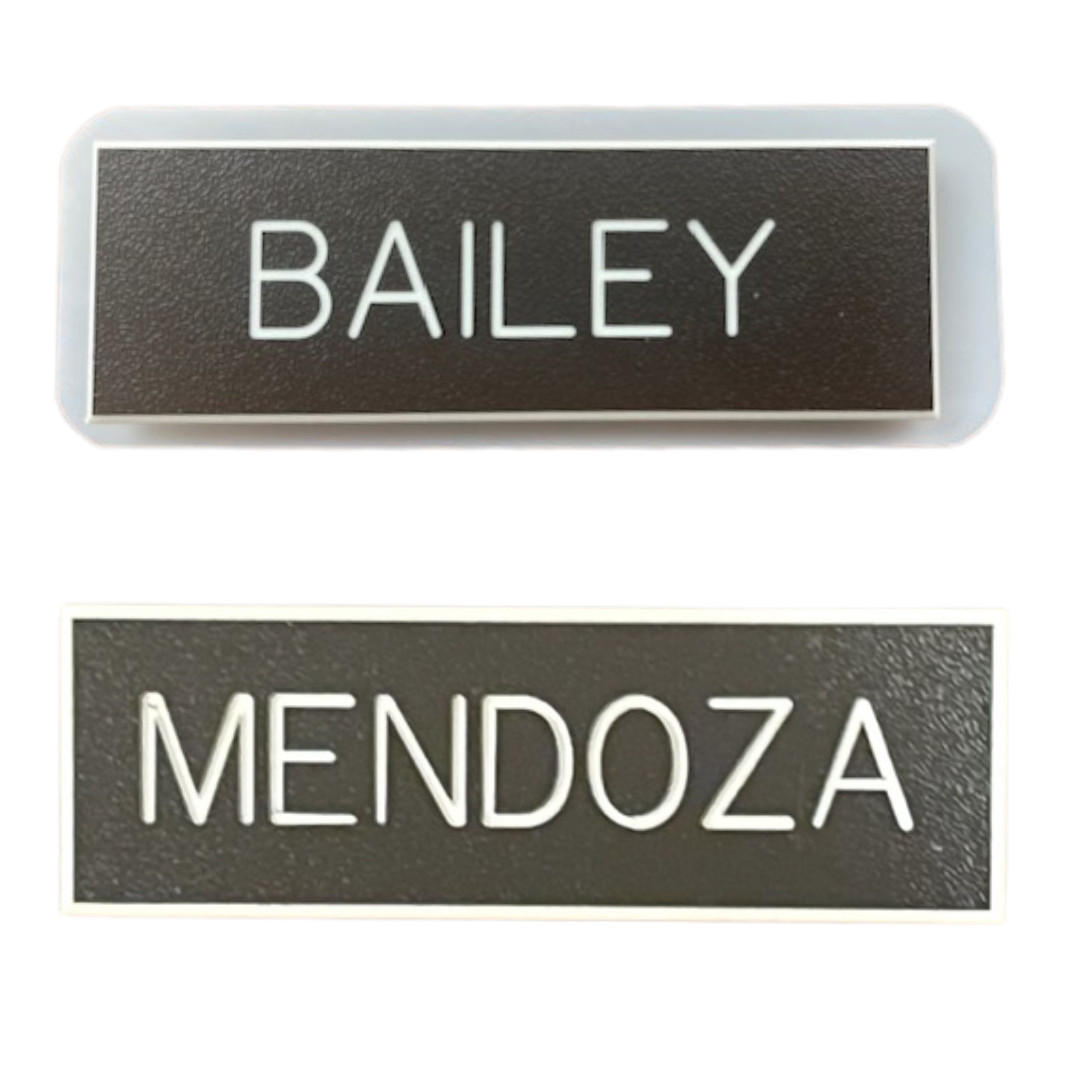 Custom Army Dress Black Name Tag, Regular Post Custom Army Dress Black Name Tag, Regular Post