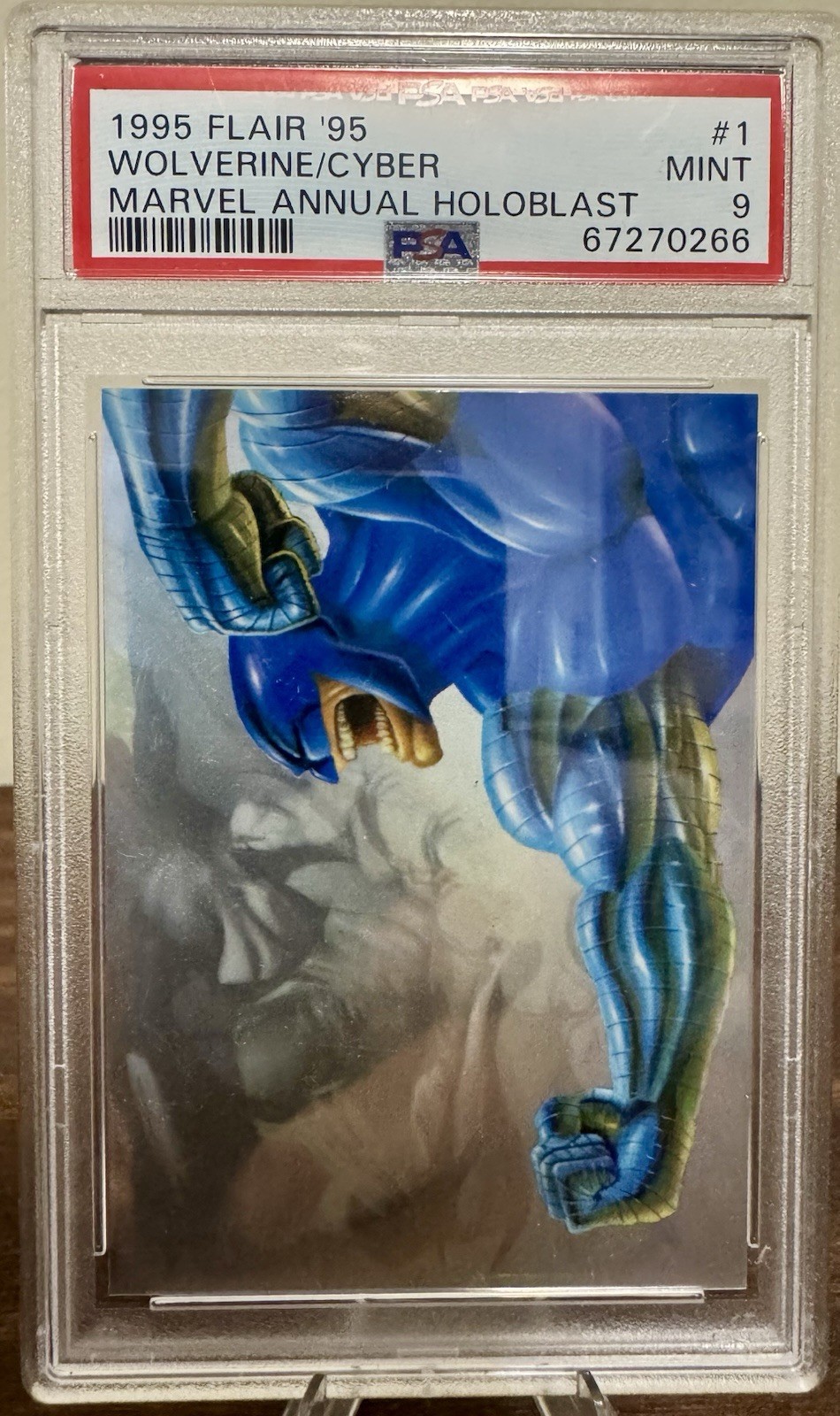 1995 Flair \'95 Marvel Annual Holoblast # 1 Wolverine VS Cyber PSA 9 LOW POP RARE 1995 Flair \'95 Marvel Annual Holoblast # 1 Wolverine VS Cyber PSA 9 LOW POP RARE