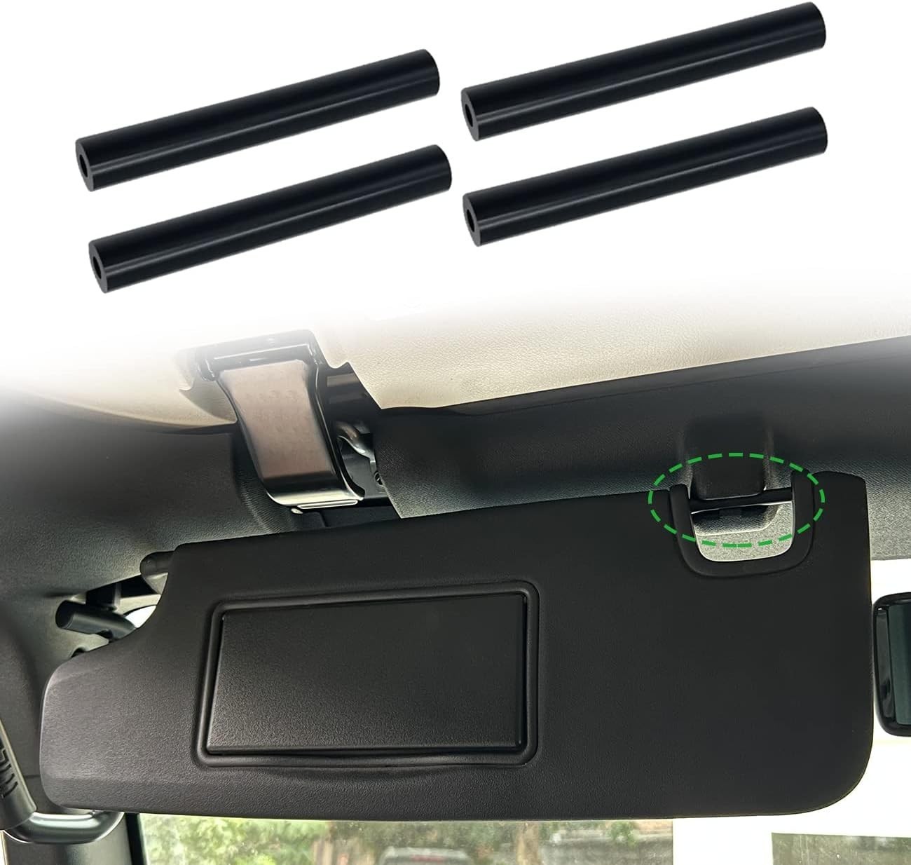 Sun Visor Repair Kit for Jeep Wrangler JK JKU 2007-2017 Left & Right Fix Tubes