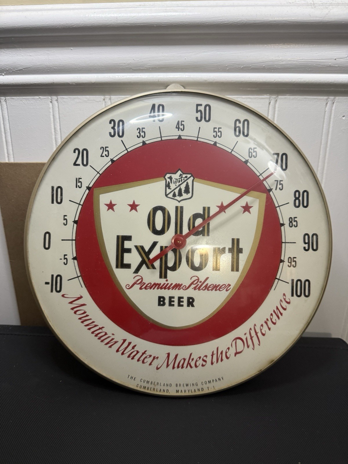 Vintage Old Export Beer 10” Thermometer Cumberland Brewing Co MD 1960s-Lot 320