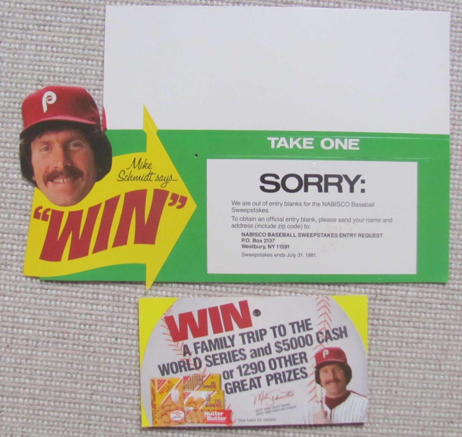 1981 Mike Schmidt Nabisco Promotional Point of Sale Advertising Store Display 