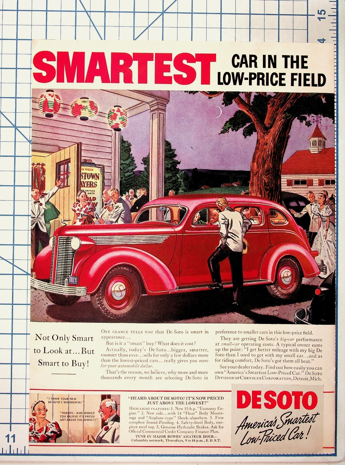 Vintage 1930s De Soto Car Ad Smartest Low-Priced Chrysler Automobile Print Vintage 1930s De Soto Car Ad Smartest Low-Priced Chrysler Automobile Print