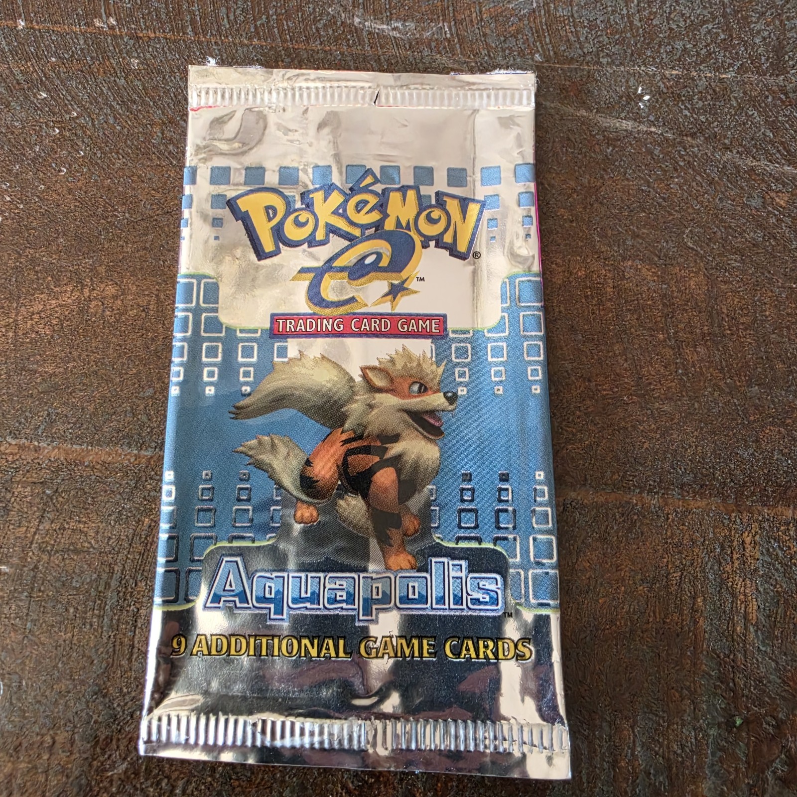 EMPTY 2003 Pokemon Aquapolis Arcanine Empty Booster Pack Wrapper Vintage WOTC
