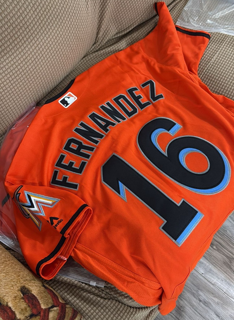Men\'s Miami Jose Fernandez #16 Orange Flexbase Collection Replica Jersey Size L Men\'s Miami Jose Fernandez #16 Orange Flexbase Collection Replica Jersey Size L