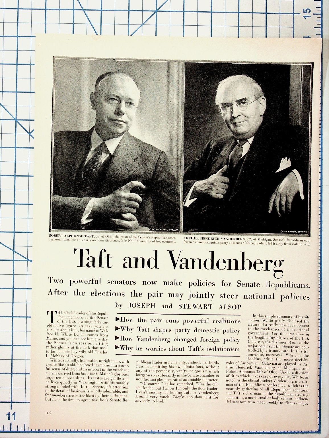 1940s Taft Vandenberg Article Magazine Pages Adolphe Menjou Ads Ephemera 1940s Taft Vandenberg Article Magazine Pages Adolphe Menjou Ads Ephemera
