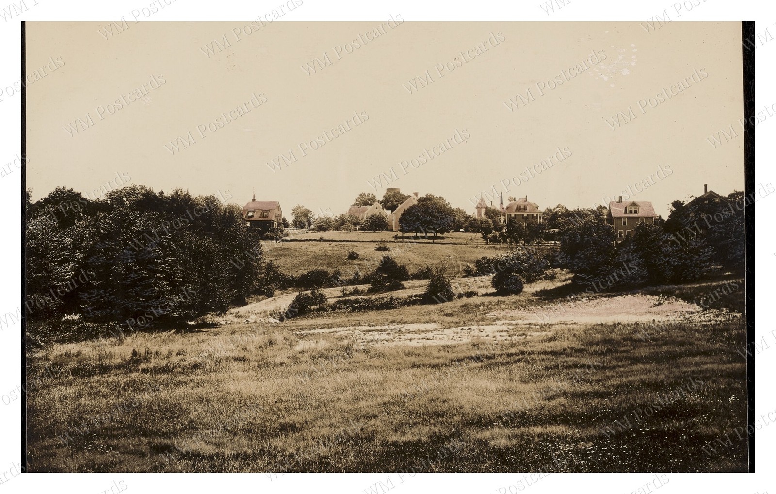 Sharon Massachusetts 1900s Panoramic Church Steeple Water Towe Standard Postcard